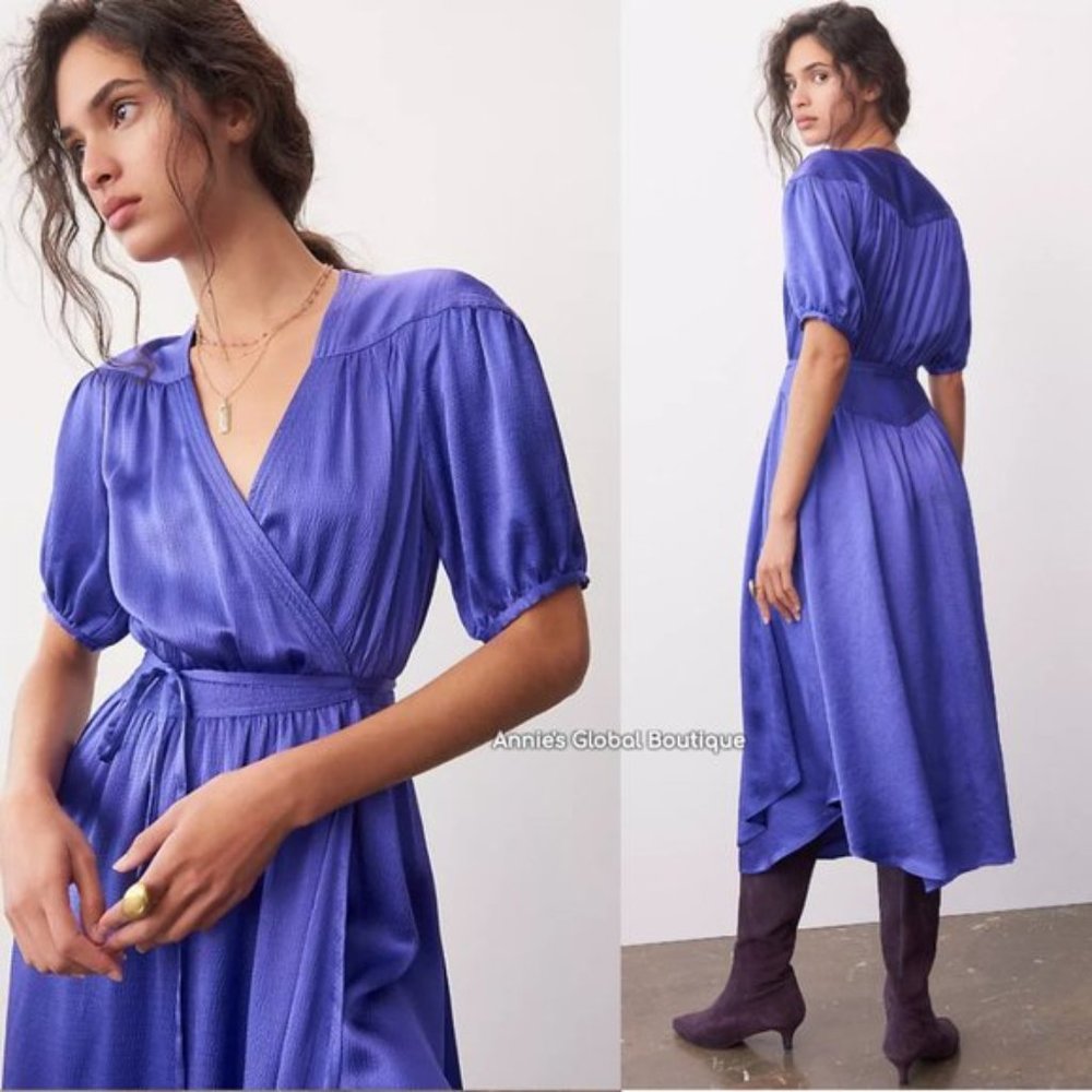 RARE NWT ANTHROPOLOGIE Katrina Wrap Midi Dress - Picture 4 of 4
